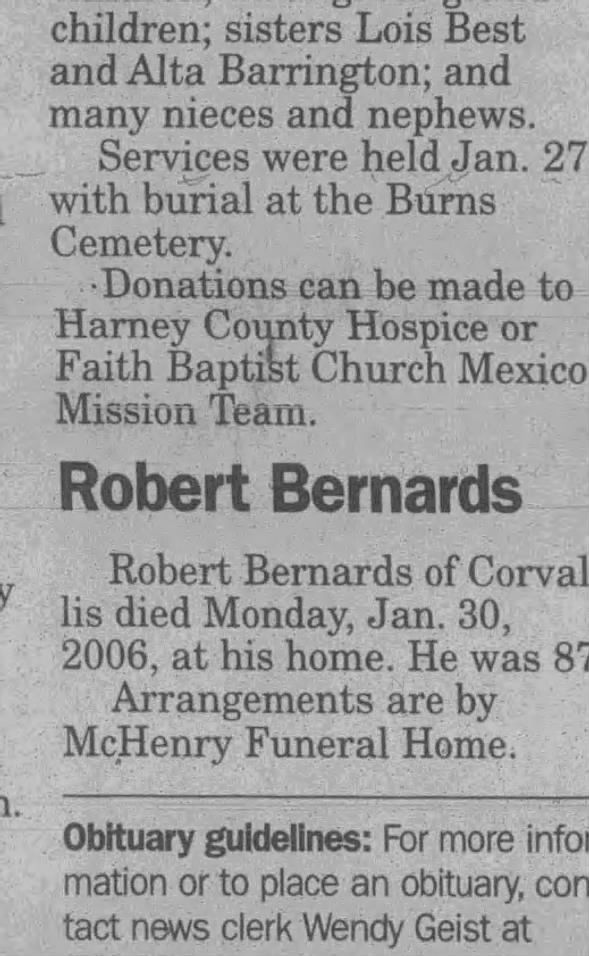 Clipping from Corvallis Gazette-Times